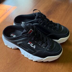 FILA Distributor ll Black and White Mule Chunky Sneakers